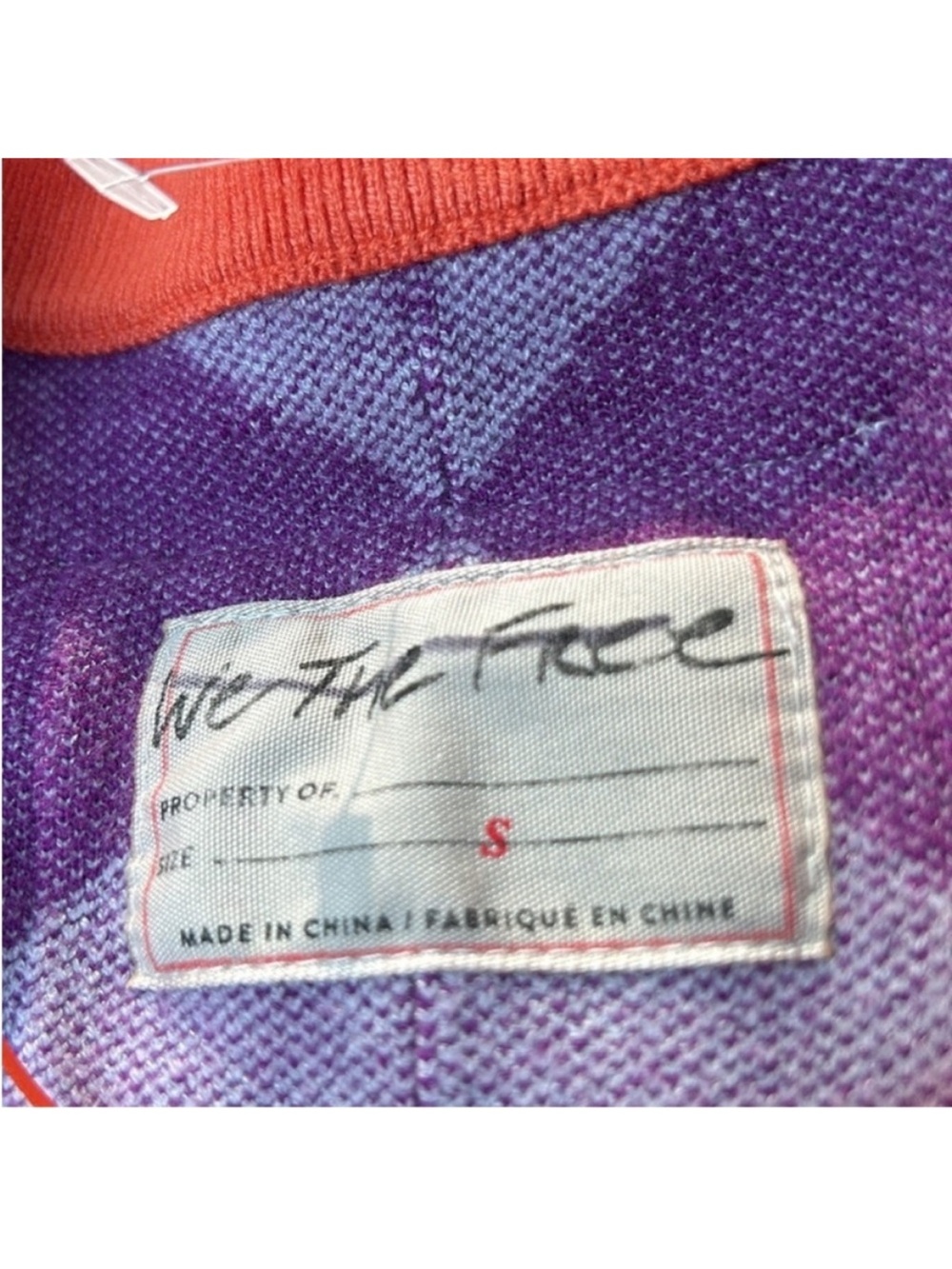 We The Free Small Sweater Manny Cardi purple combo argyle cardigan Free People - Picture 9 of 10